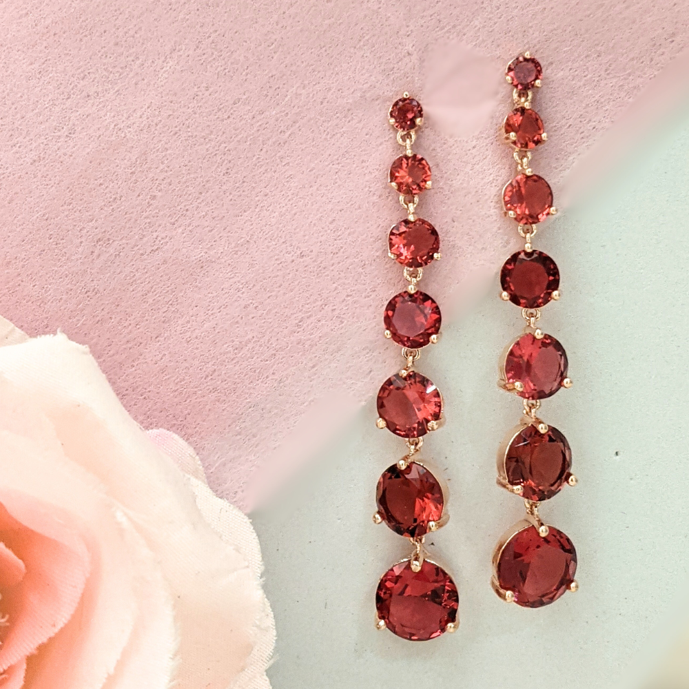 Red Single Line Earring