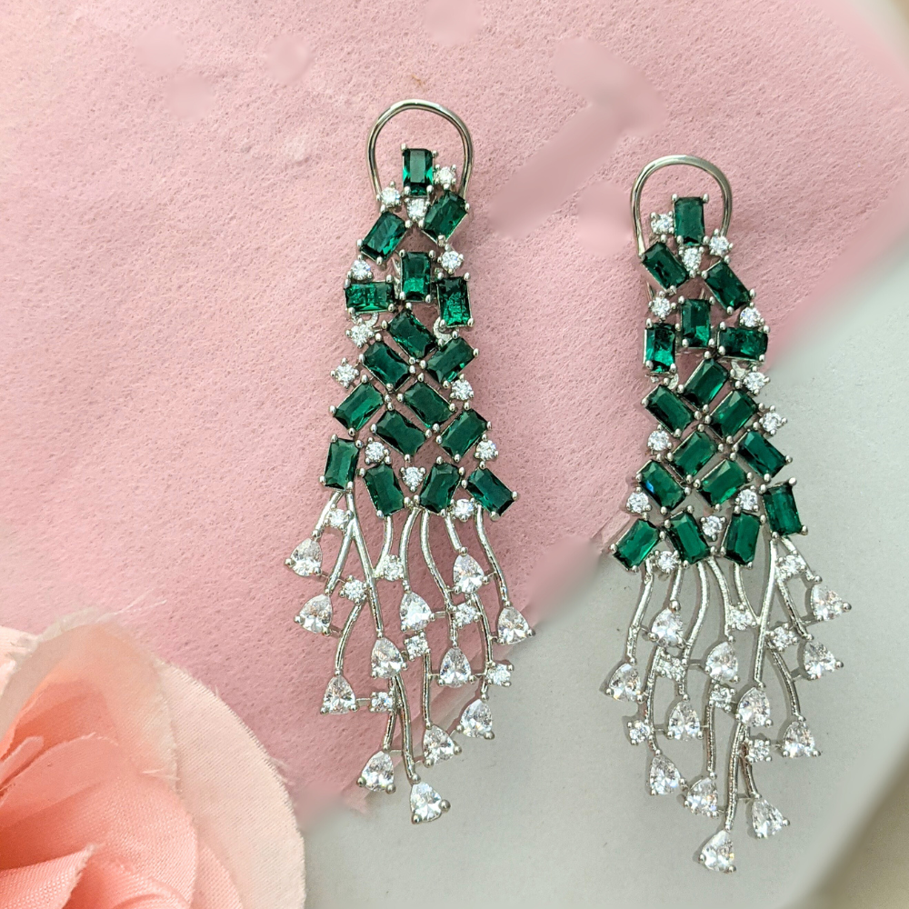 Frosty Green Earrings