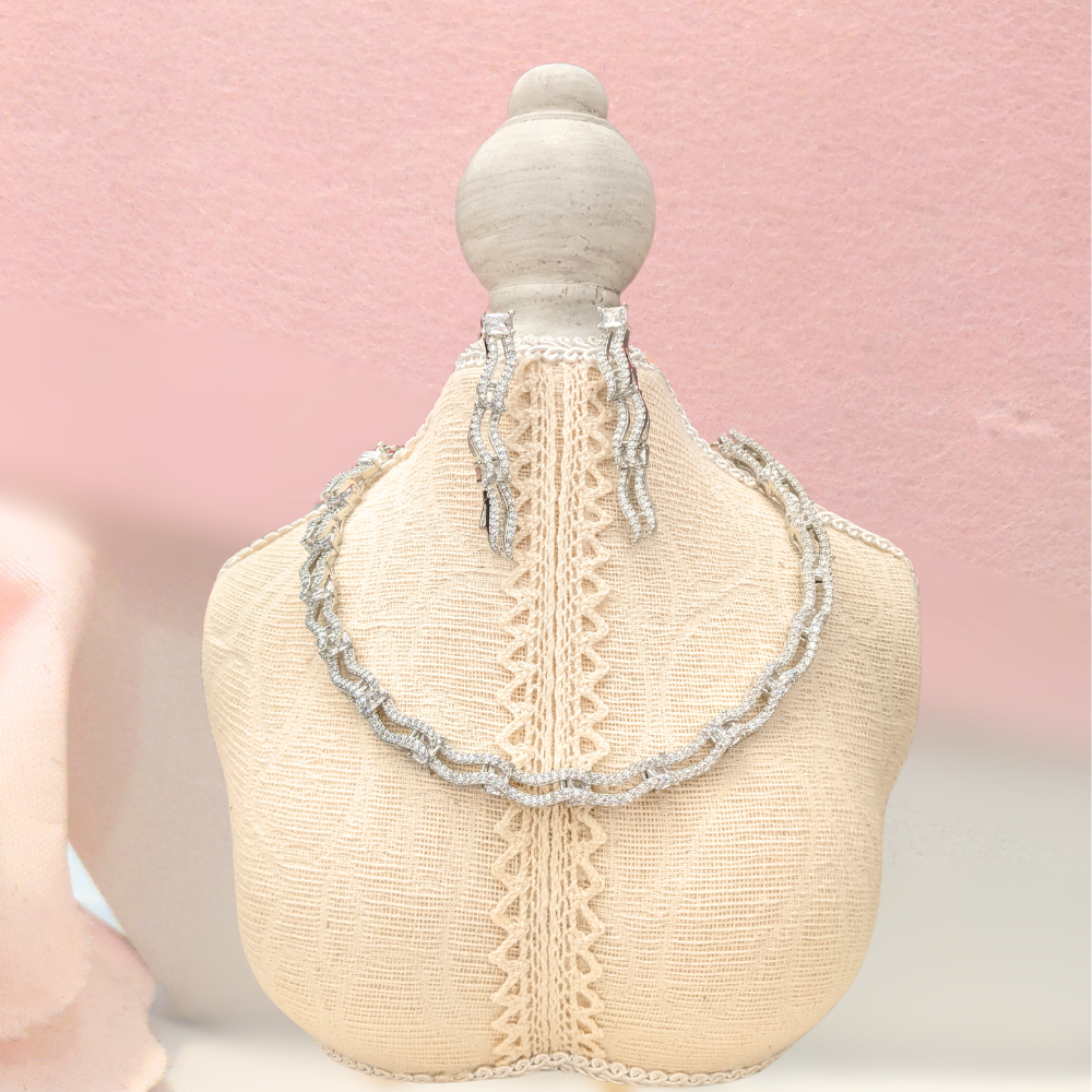 Wavy Necklace Set with Earring