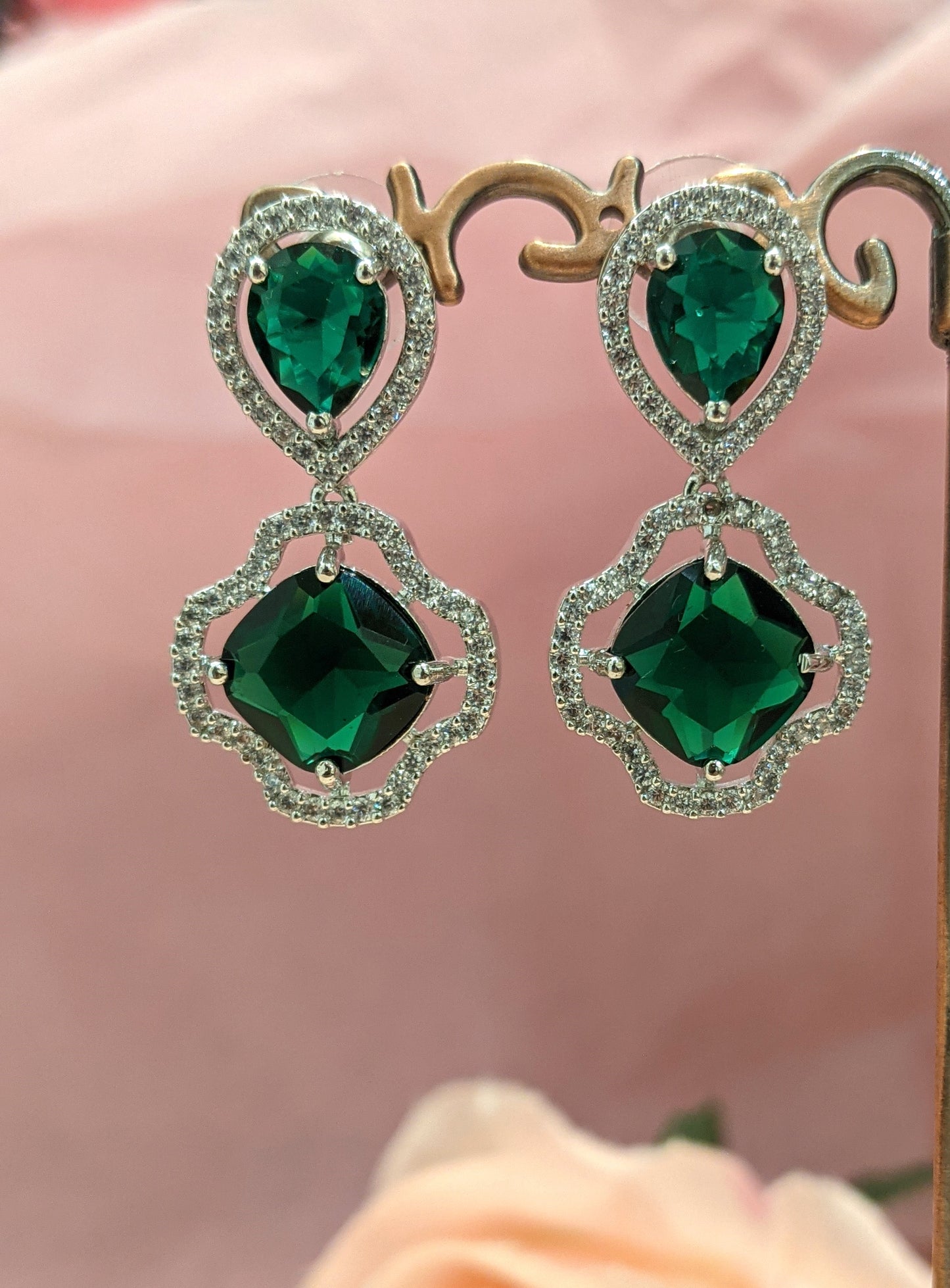 Green Drop with a Drop Earring