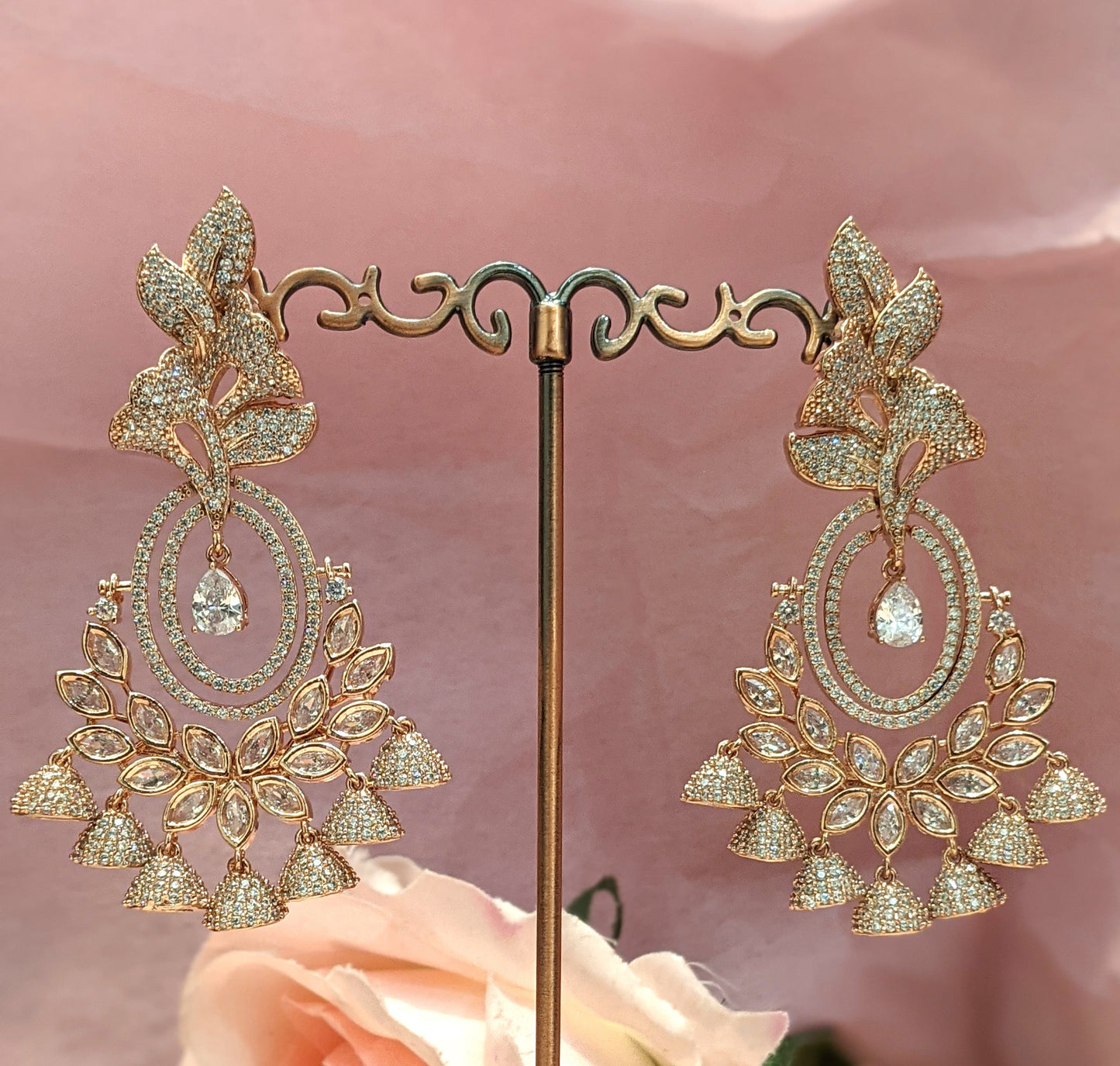Golden Jhumka Dangler Earrings