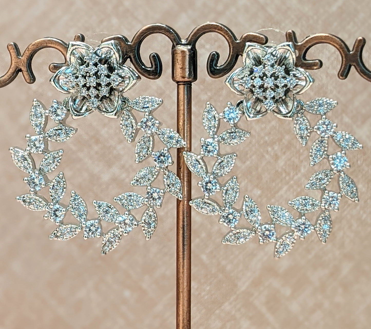 Diamond Wreath Hoops