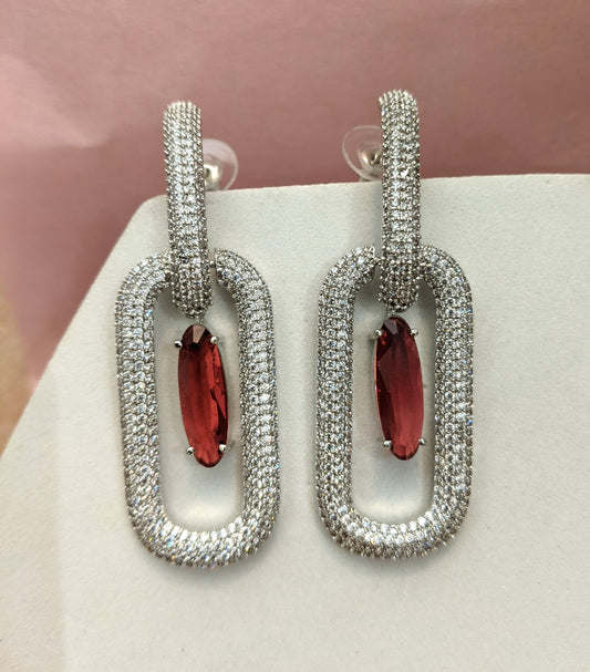 Red Link Earrings