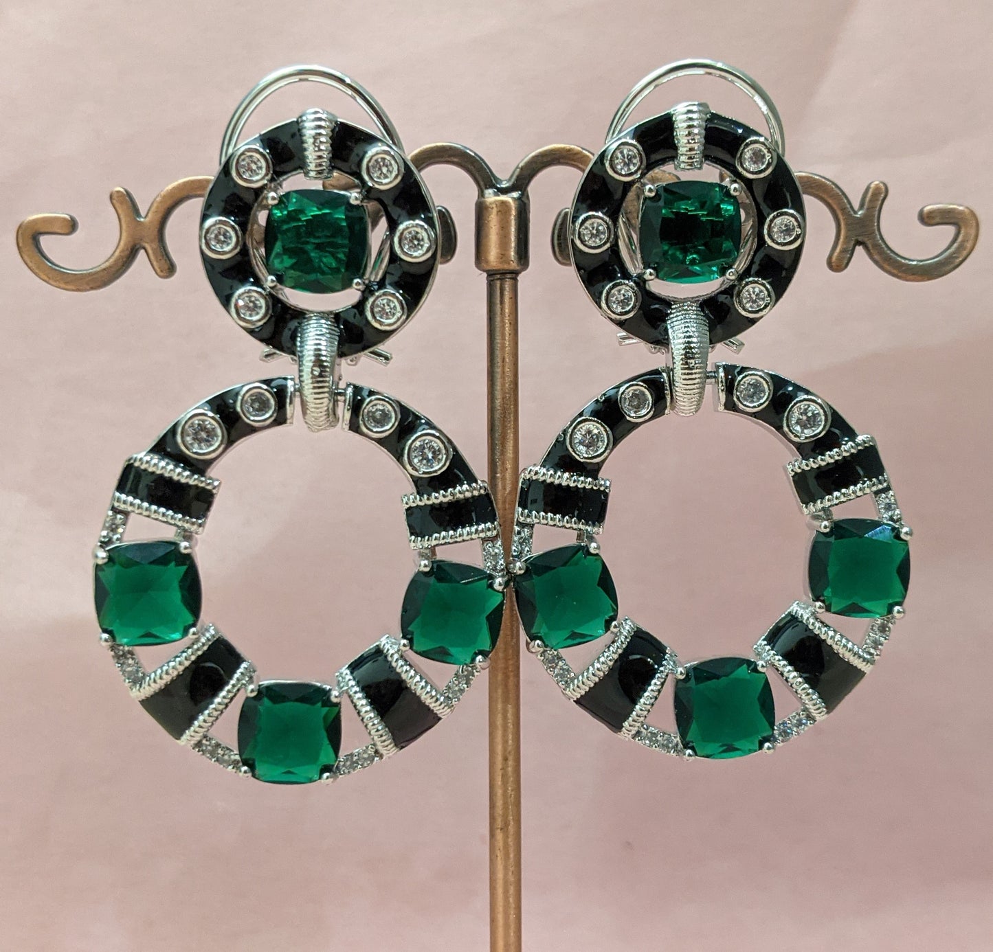 Regal Noir Hoop Earrings