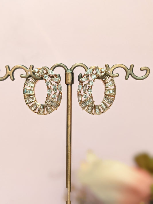 Stylish Rose Gold Cocktail Round Studs