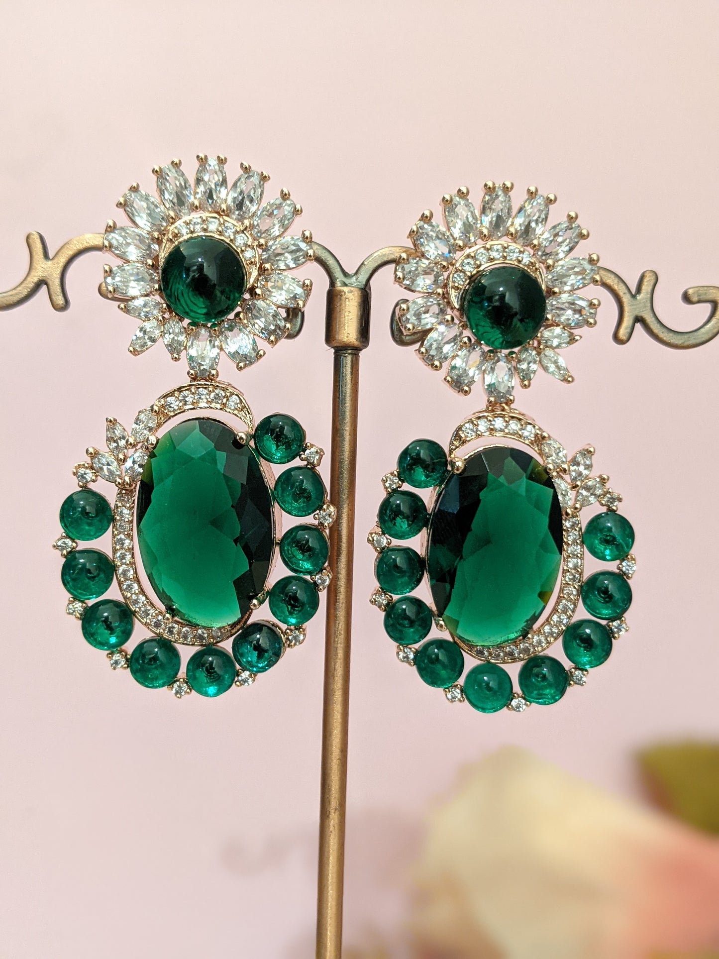 Stylish Green Dangler Earrings
