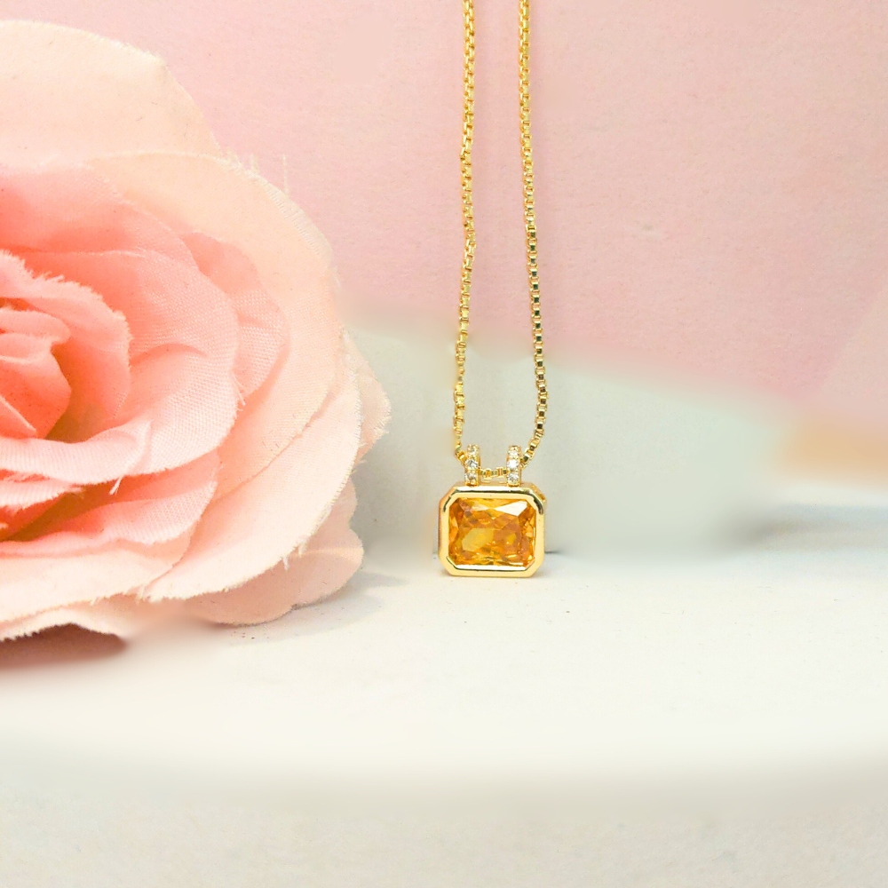 Yellow Solitaire Pendant