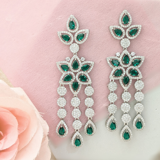 Green Chandelier Earrings