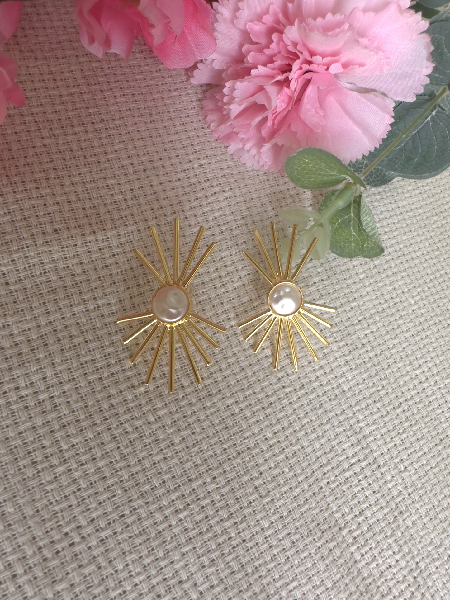 Radiant Pearl Sunburst Studs