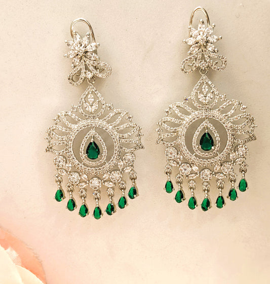 Fancy Drop Green Earrings