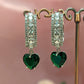 Small Hoops with Heart Drop
