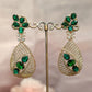 Rose Gold With green Touch Earring