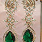 Rose Gold Green Drop Earring