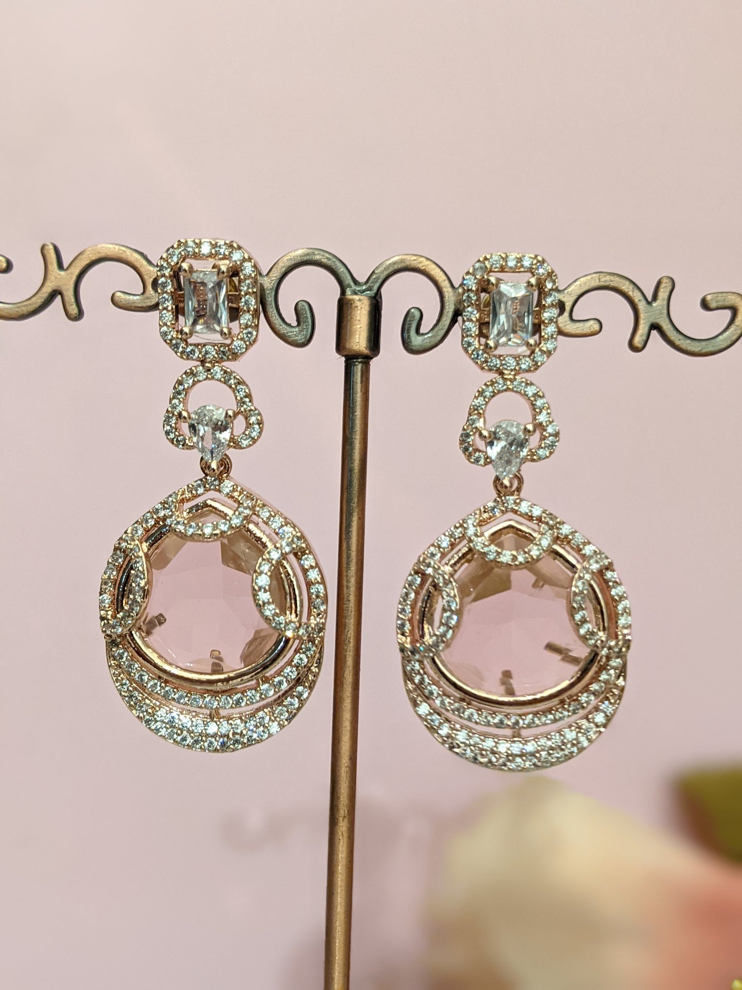 Rose Glow Statement Earrings