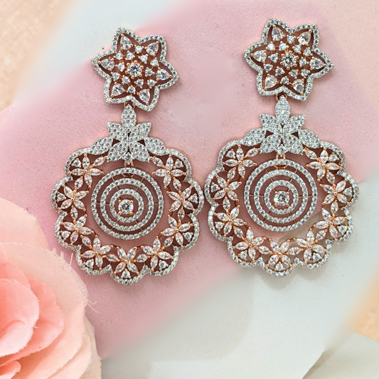 Rose Gold Flower Earrings