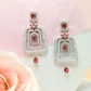 Red Square Drop Earring