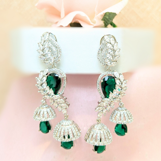 Green Jhumka Earrings