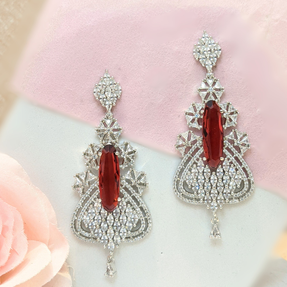 Stylish Red Dangler Earrings