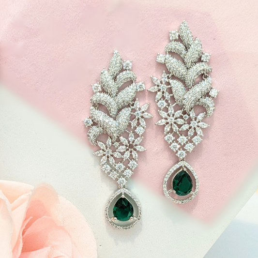 Stylish Green Drop Earrings
