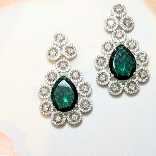 Cocktail Green Drop Earrings