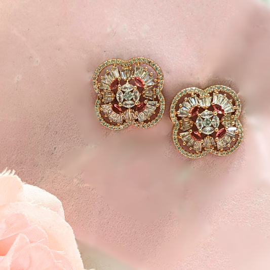 Red Flower Studs