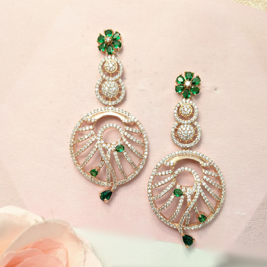 Cocktail Green Circle Earrings