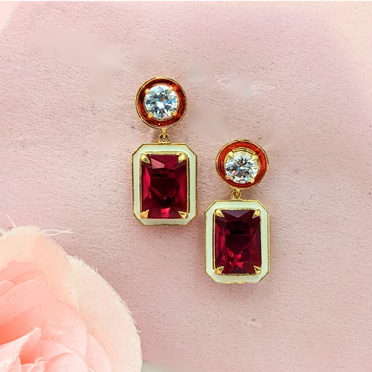 Victorian Red Earrings