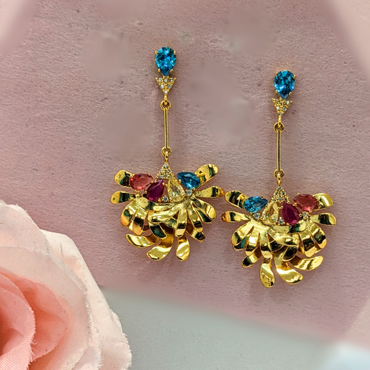 Stylish Flower Drop Earrings