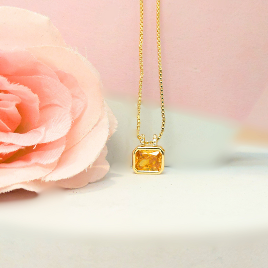 Yellow Solitaire Pendant